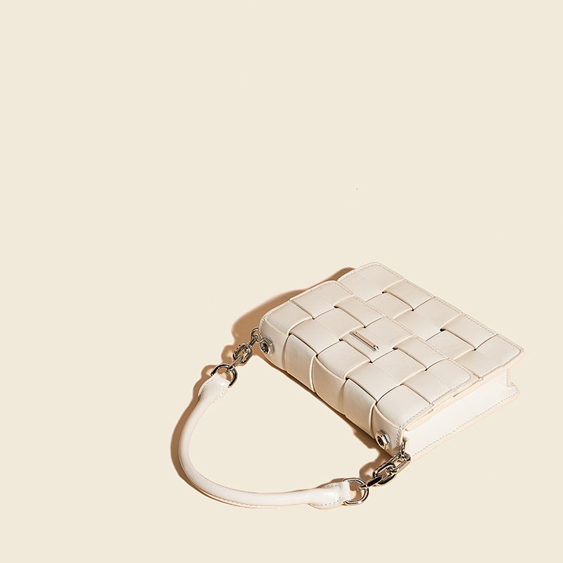 Women’s Woven Cowhide Leather Shoulder Bags with Crossbody Strap image 3