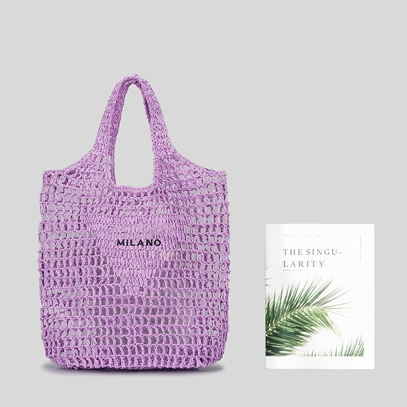 Women’s Straw Woven Hollow Out Beach Tote Bags image 3