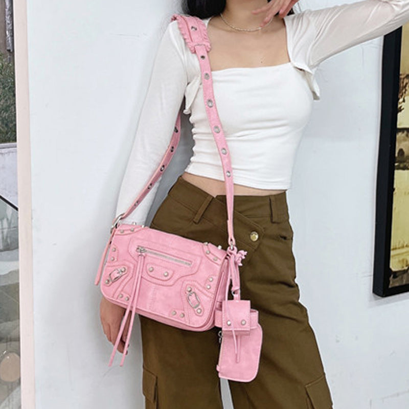 Women’s Genuine Leather Studs Shoulder Bags image 6