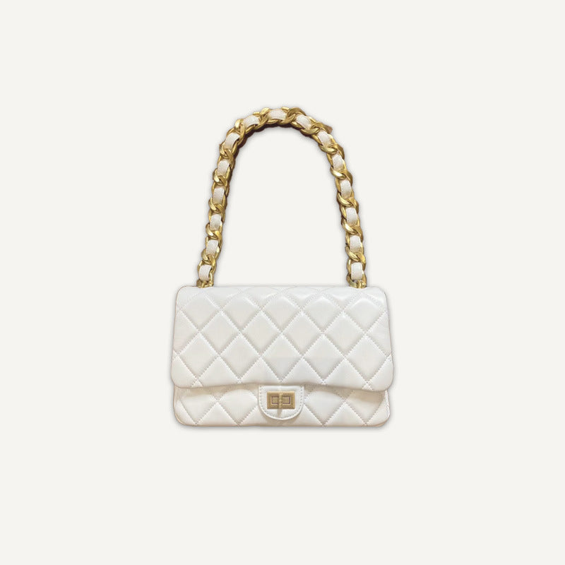 Women’s Quilted Genuine Leather Chains Shoulder Bags image 3