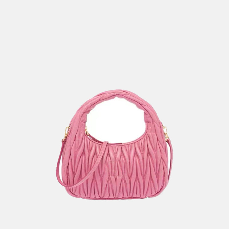 Women’s Quilted Hobo Baguette Bags in Lambskin Leather image