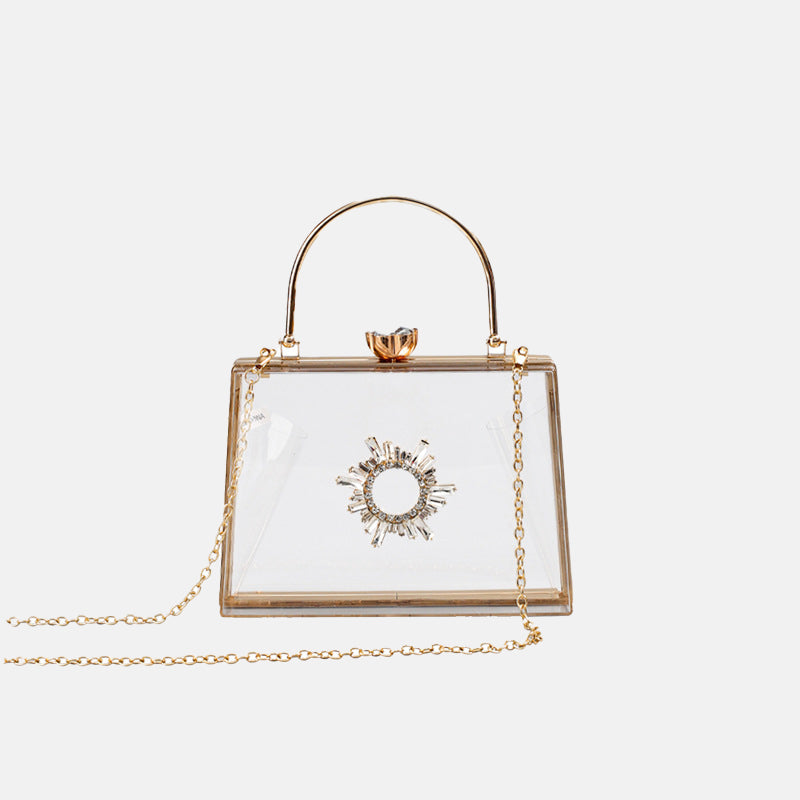 Women’s Clear PVC Rhinestones Crossbody Evening Clutch Bags image