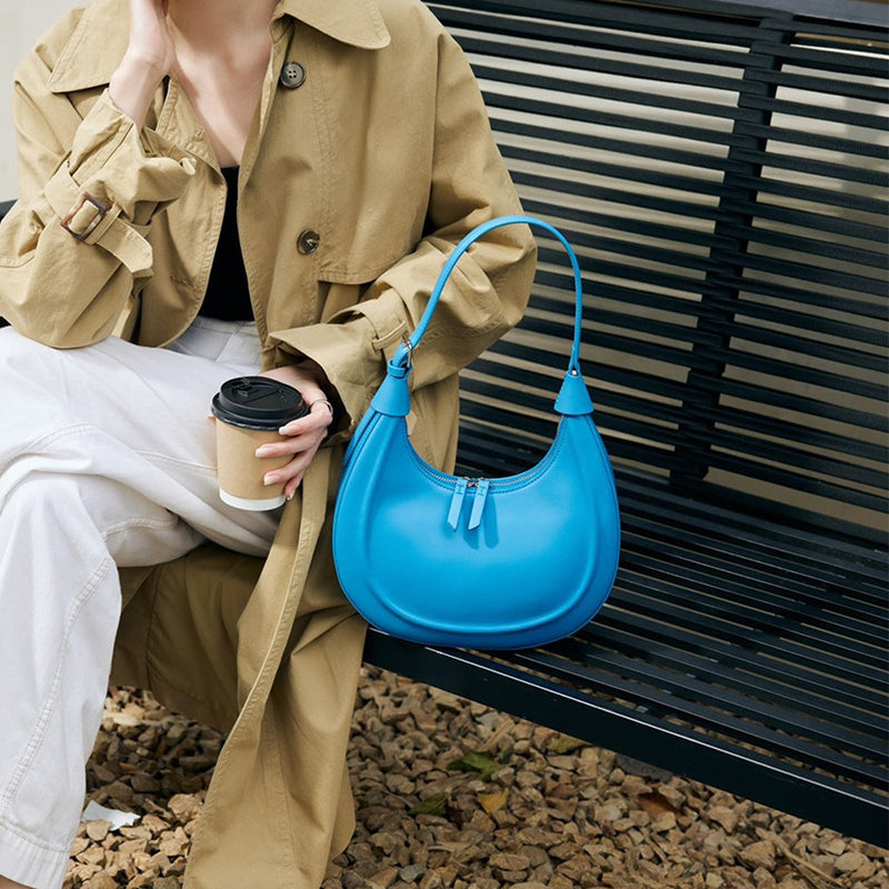 Women’s Genuine Leather Hobo Baguette Bags image 5