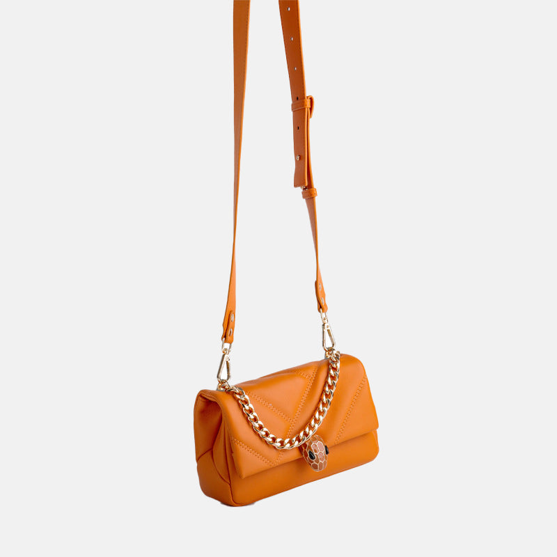 Women’s Flap Snake Quilted Shoulder Bags in Genuine Leather image 5