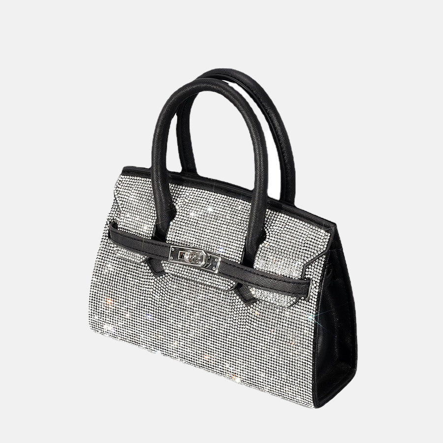 Women’s Rhinestone Small Top Handle Evening Bags in Silver image 3