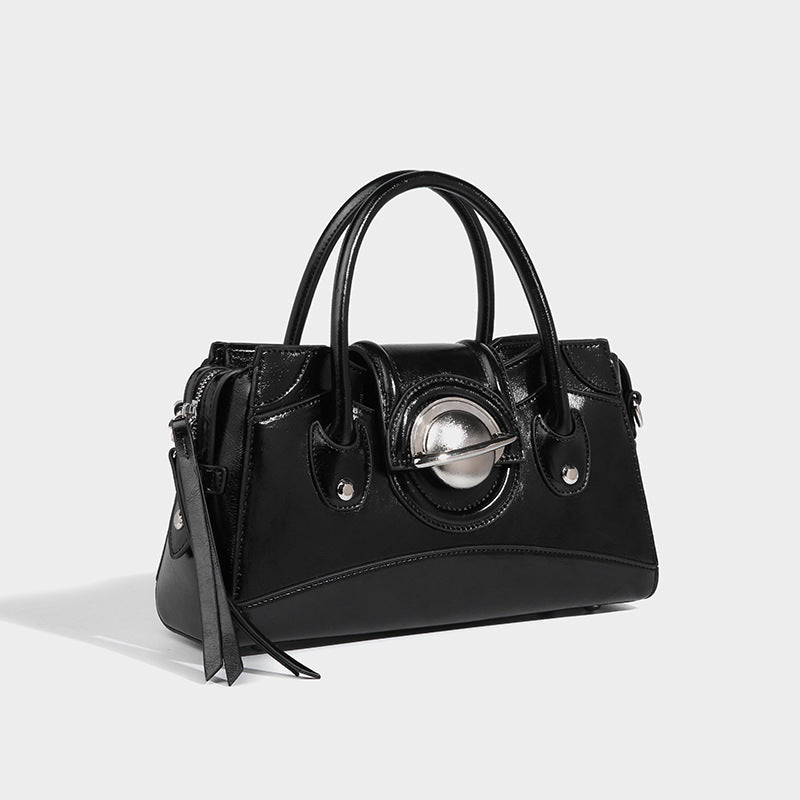 Women’s Metal Docoration Genuine Leather Handbags image 2