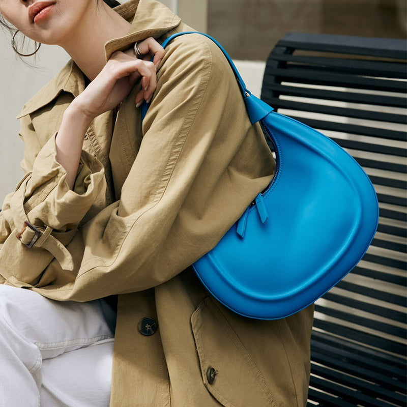 Women’s Genuine Leather Hobo Baguette Bags image 6