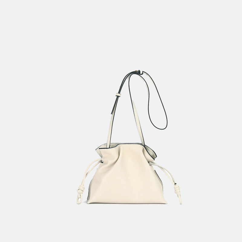 Women’s  Genuine Leather Bucket Bag with  Crossbody Strap image