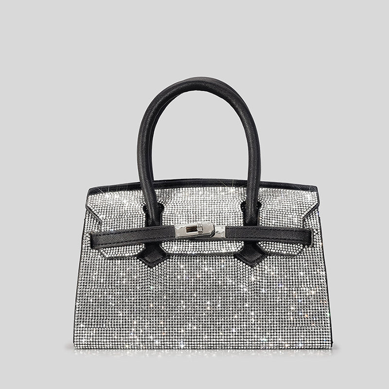 Women’s Rhinestone Small Top Handle Evening Bags in Silver image