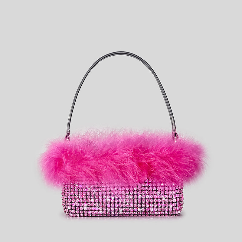Women’s Feather Rhinestones Evening Bagutte Bags image 8