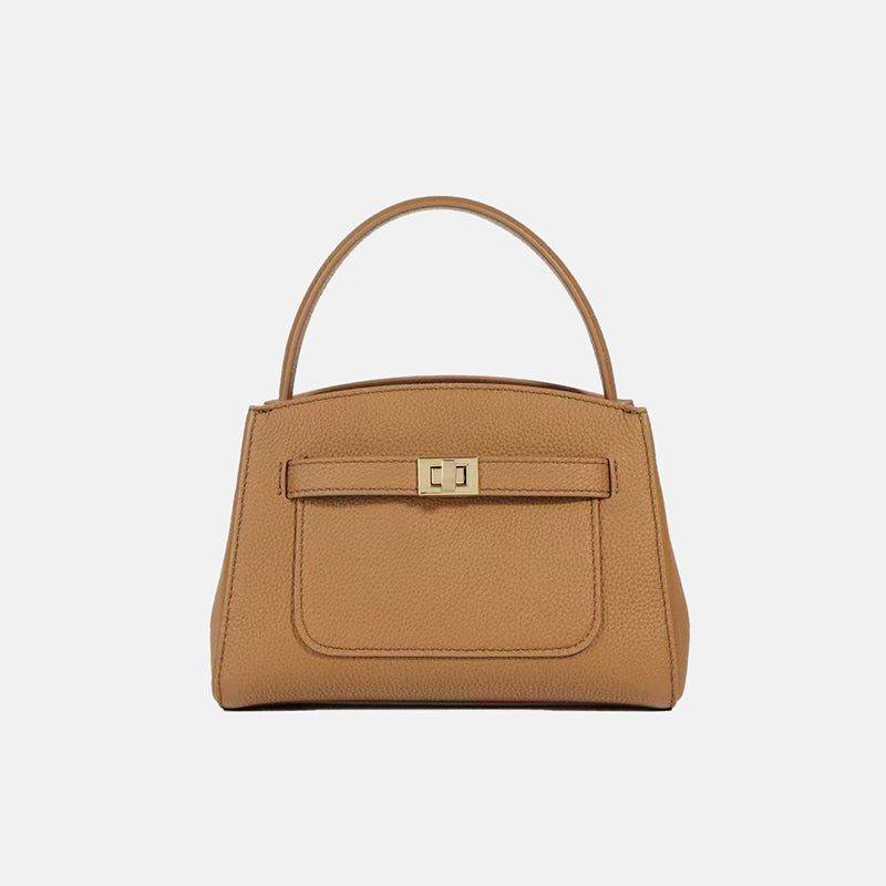 Women’s Small Genuine Leather Minimal Satchel Bags with Shoulder Strap image 6