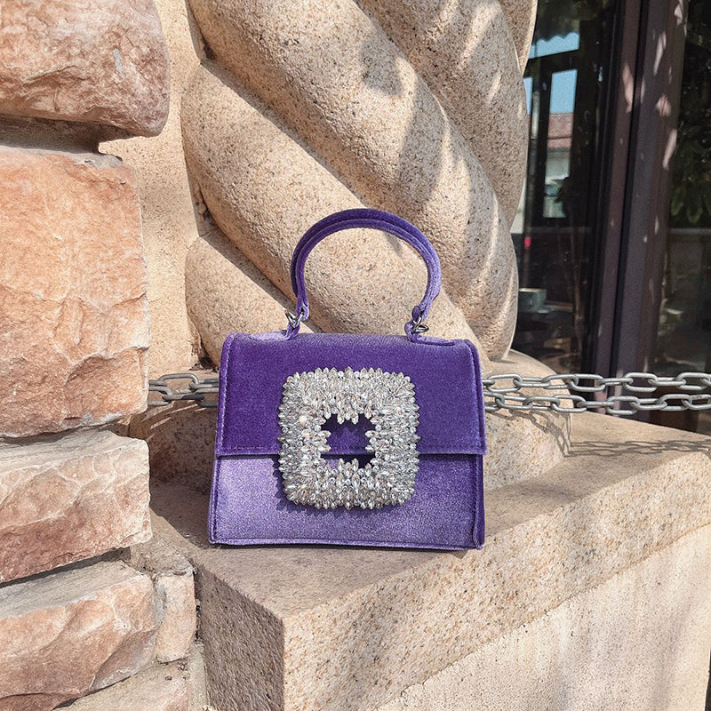 Women’s Huge Rhinestones Silk Evening Handbags image 2