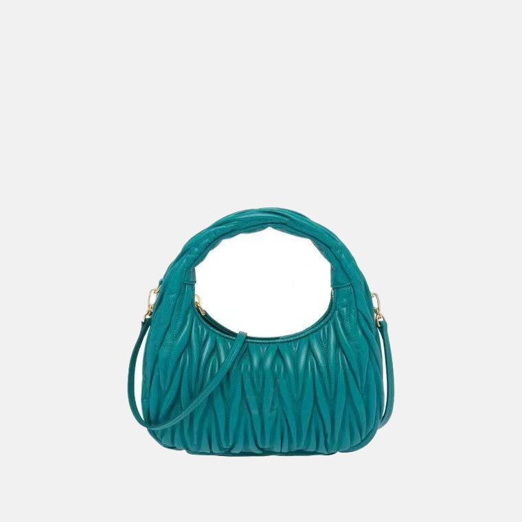 Women’s Quilted Hobo Baguette Bags in Lambskin Leather image 6
