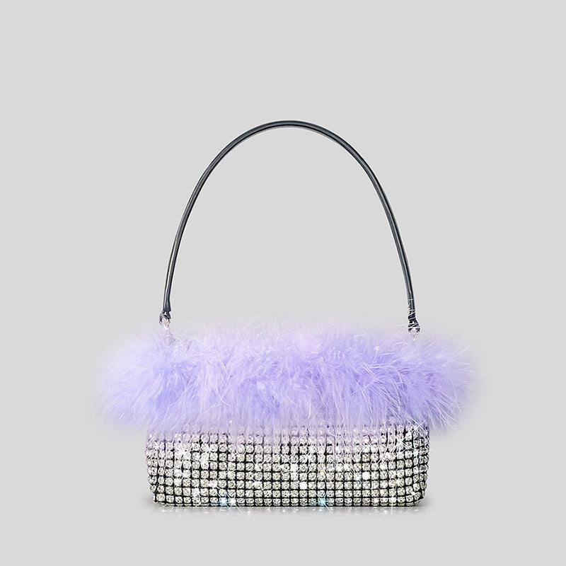 Women’s Feather Rhinestones Evening Bagutte Bags image