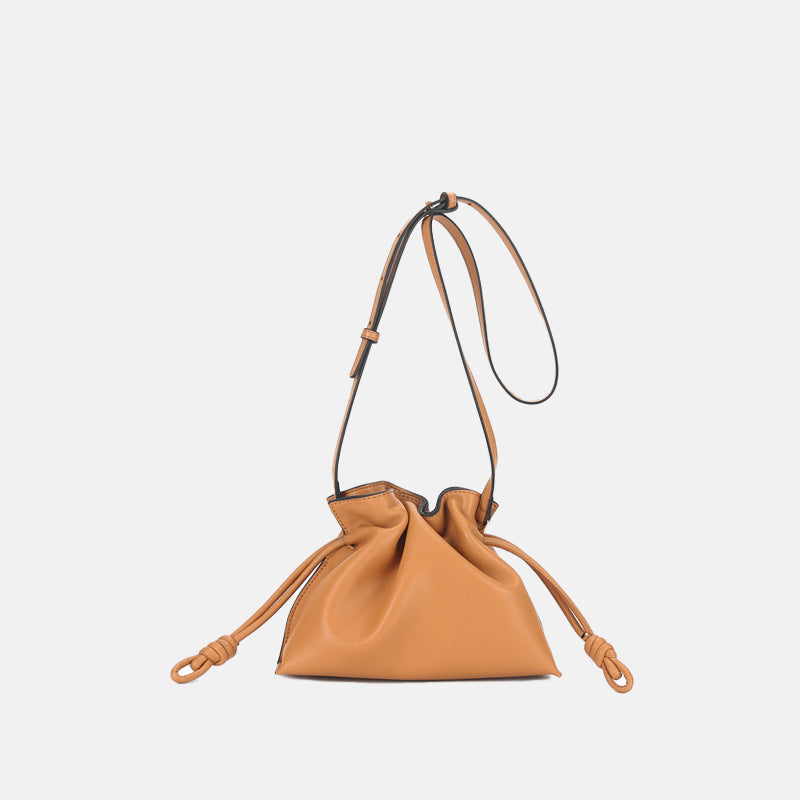 Women’s  Genuine Leather Bucket Bag with  Crossbody Strap image 5