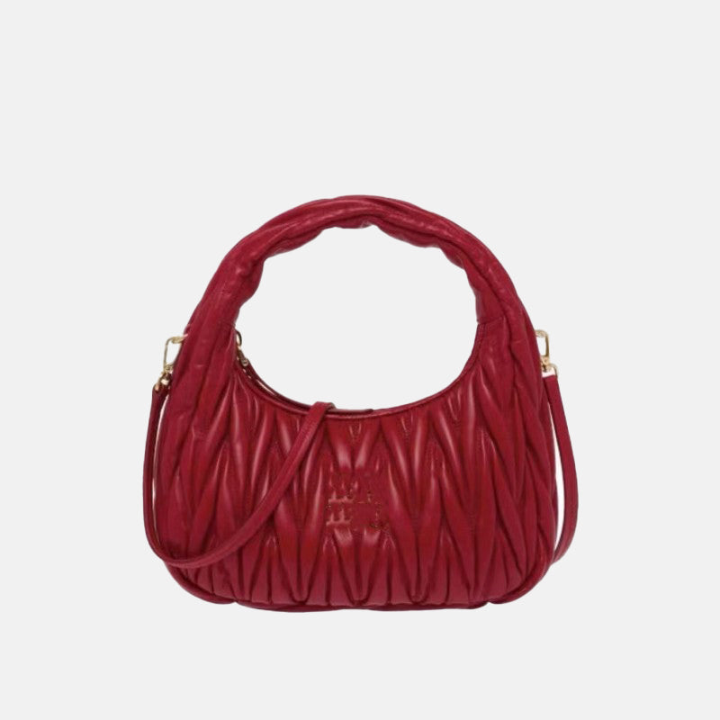 Women’s Quilted Hobo Baguette Bags in Lambskin Leather image 7