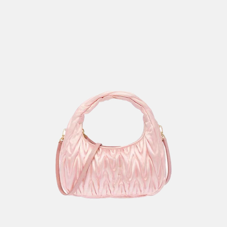 Women’s Quilted Hobo Baguette Bags in Lambskin Leather image 8
