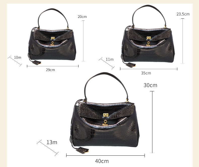 Women’s Croc Print Soft Leather Top Handle Bags image 8
