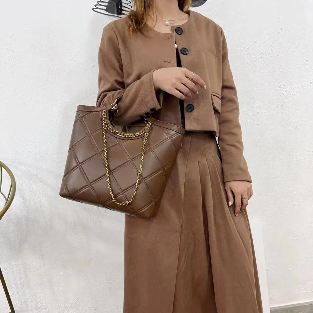Women’s Large Capacity Genuine Leather Boston Tote Bag image 9