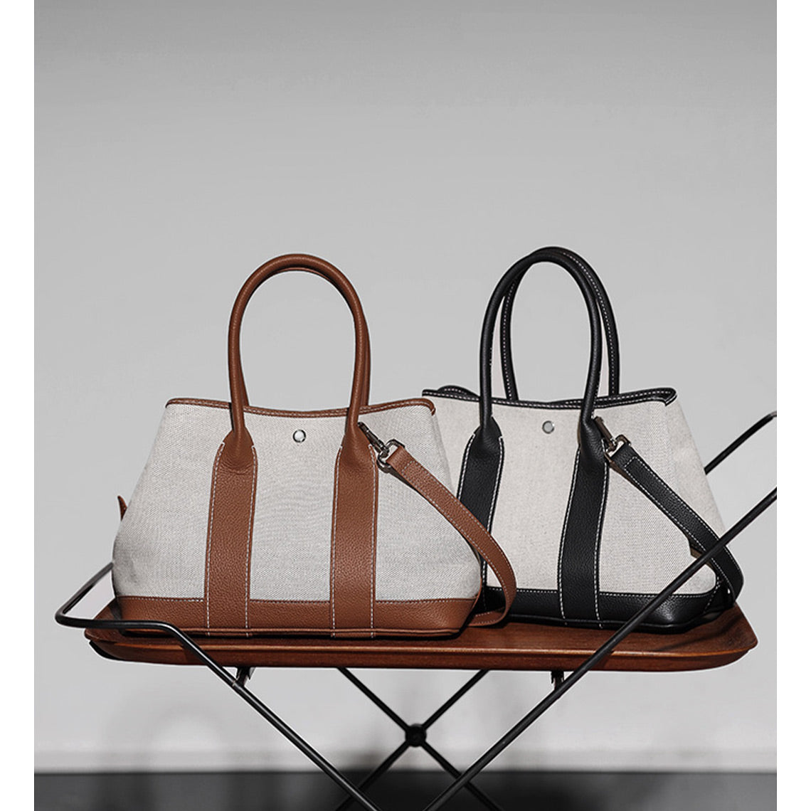 Hermes Garden Party Canvas - Color - Brown & Black & White | Wirkin™