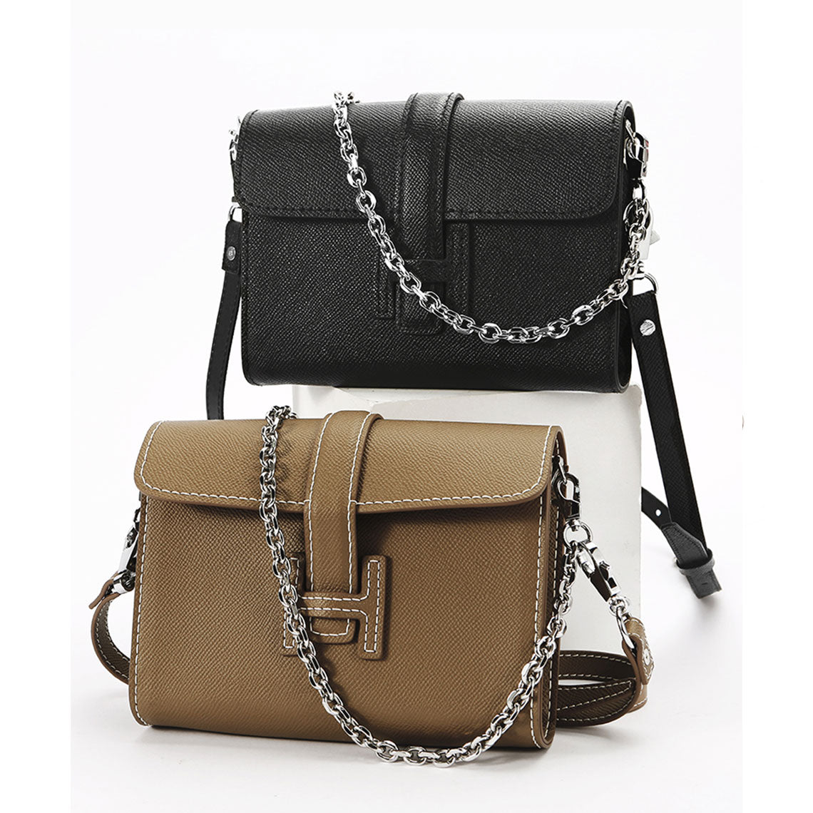 H Bag Color - Black Tan Inspired Hermes Bag | Wirkin™