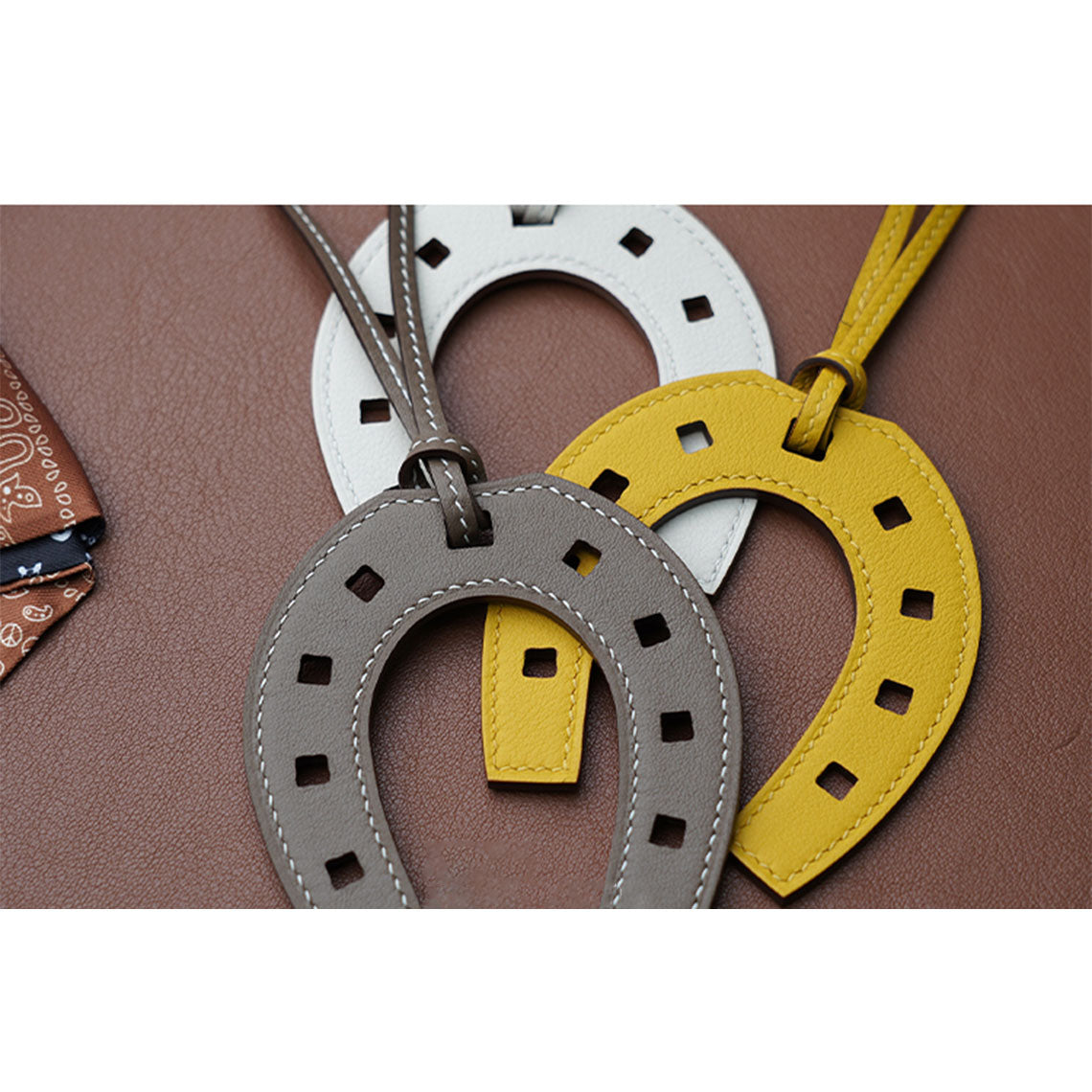 Handmade Hermes Paddock Horseshoe Leather Charm | Iconic Leather Charm DIY Kits - Wirkin®
