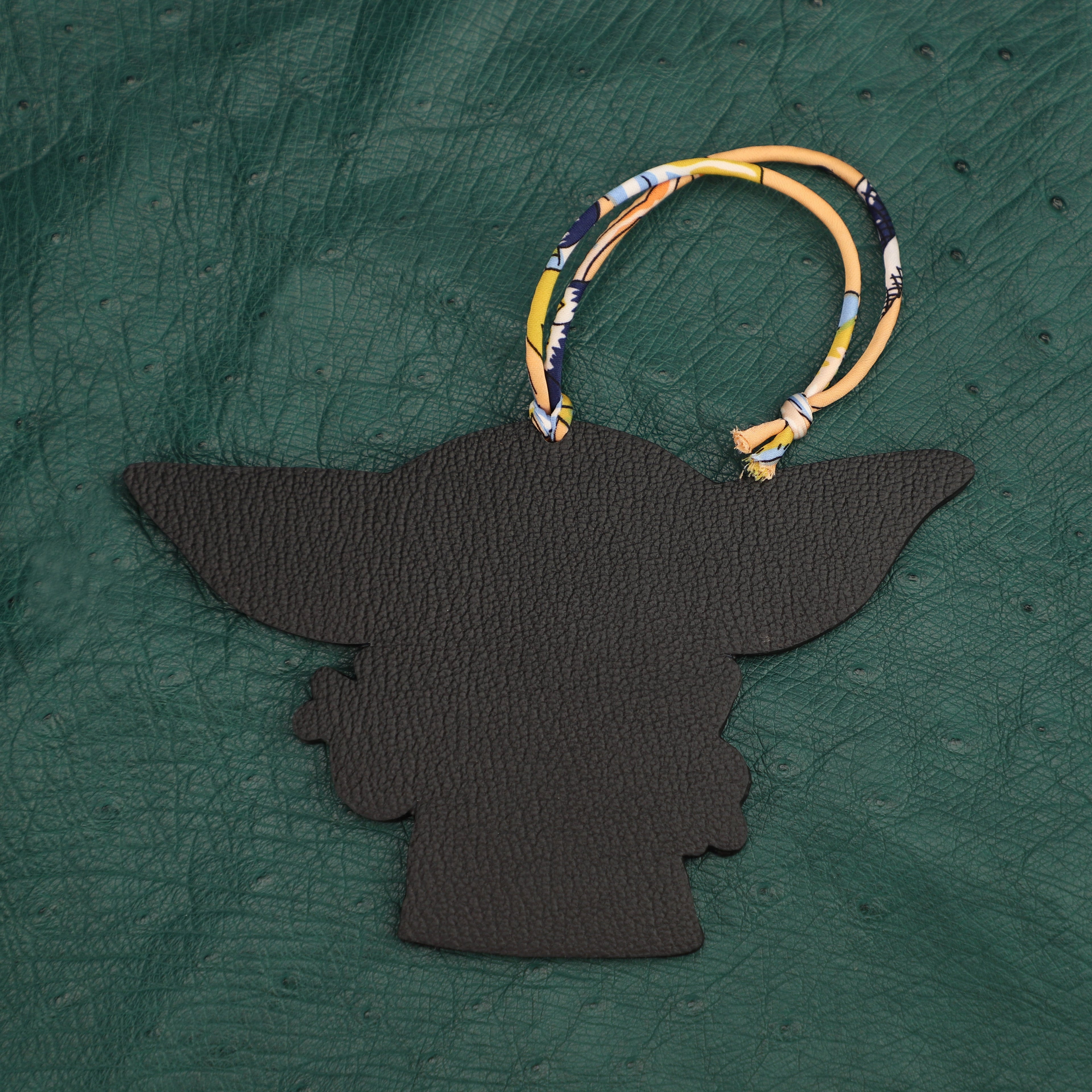 New Alien Bag Charm, Green Leather Pendant, Star Wars Baby Yoda Cute Leather Gift