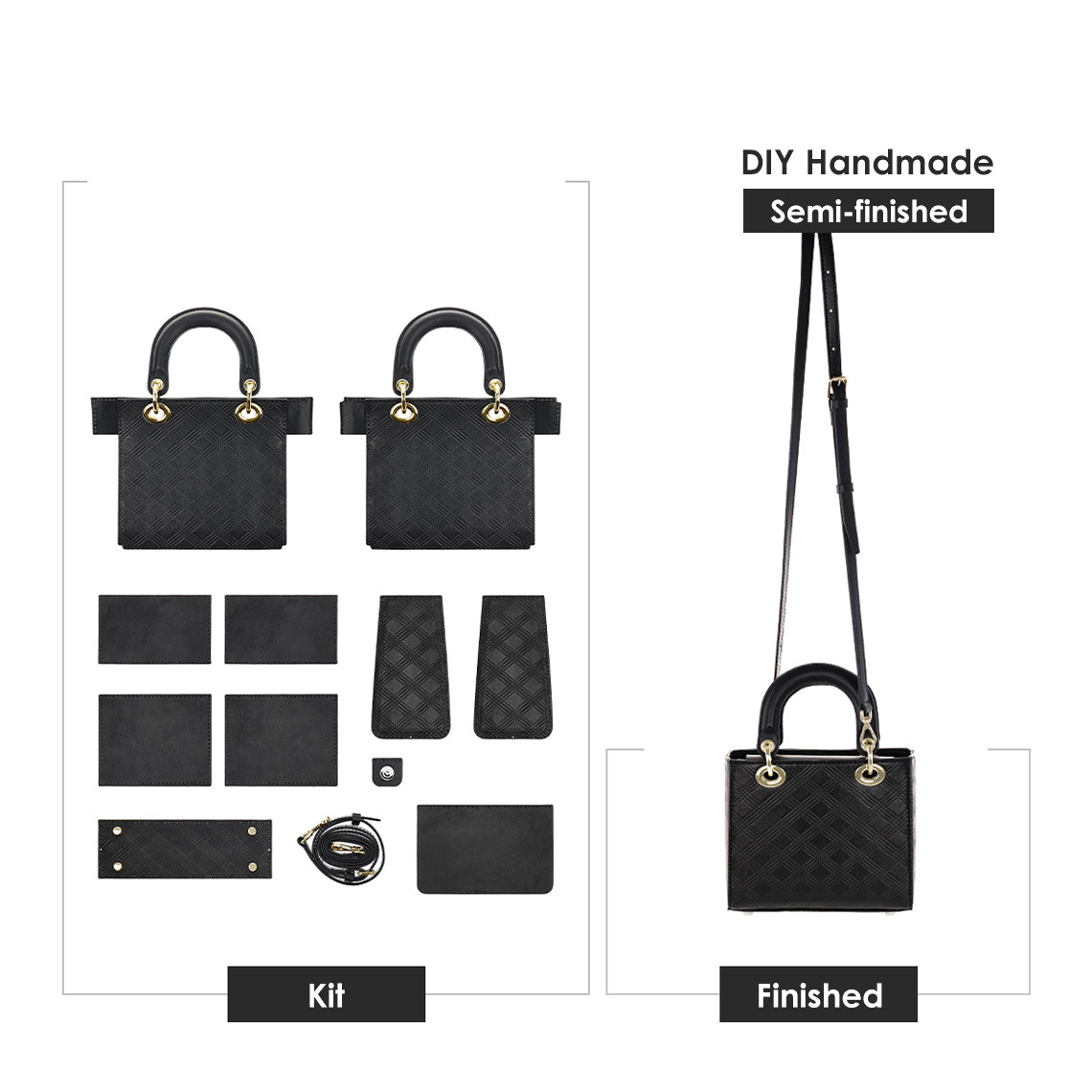 Leather Bag Making Kit Tote Bag Kit | Inspired Lady Dior Bag DIY Kit - Wirkin™