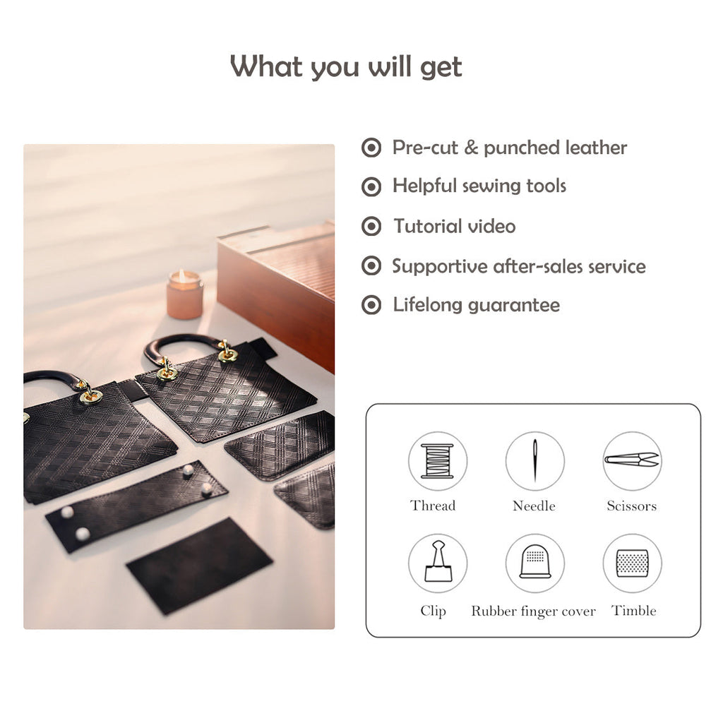 Beginner Leather Bag Making Kit | Pre-cut Leather, Sewing Tools and Tutorial Video Included - Wirkin™
