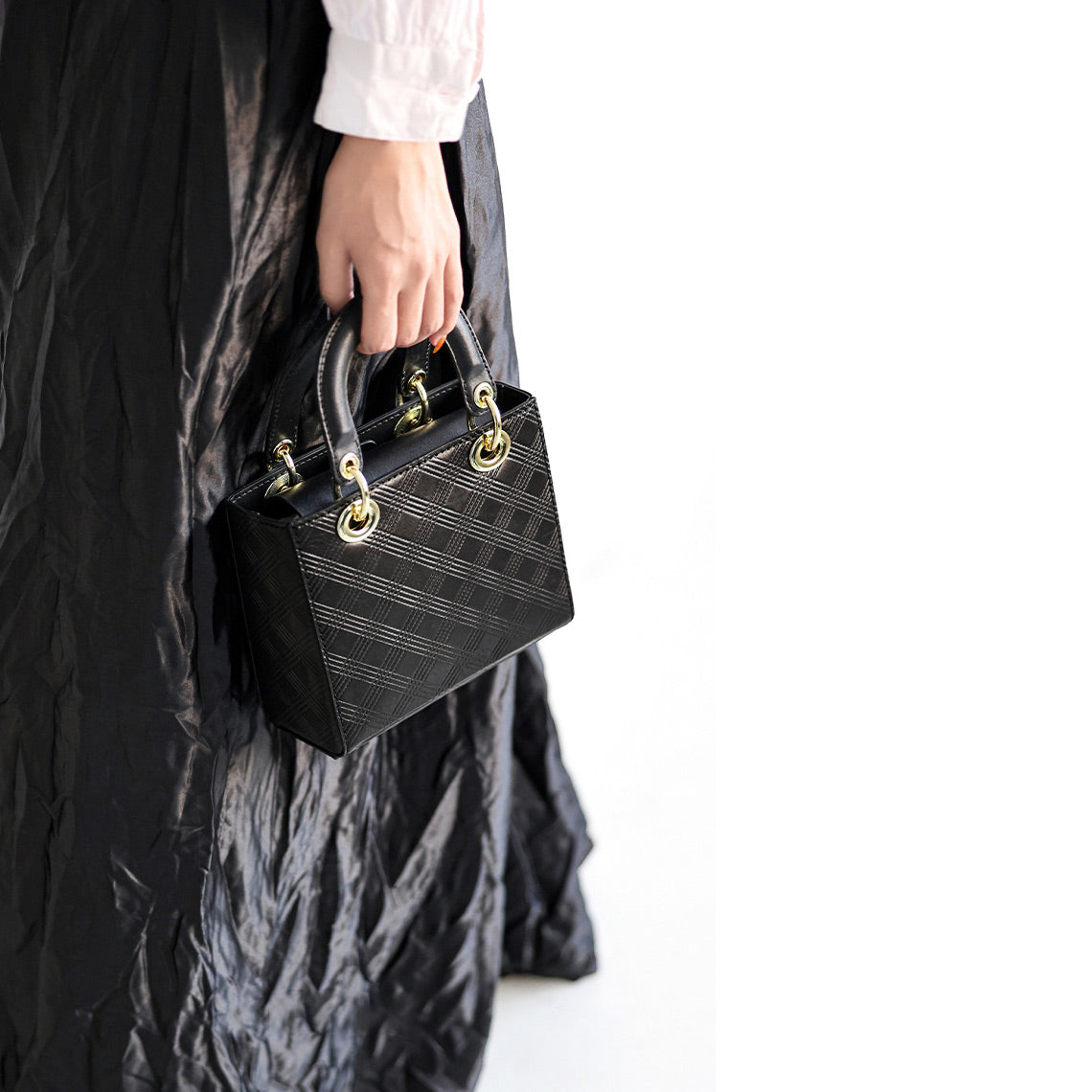 Calfskin Leather Handbag Black | Women Leather Crossbody Bag Purse - Wirkin™