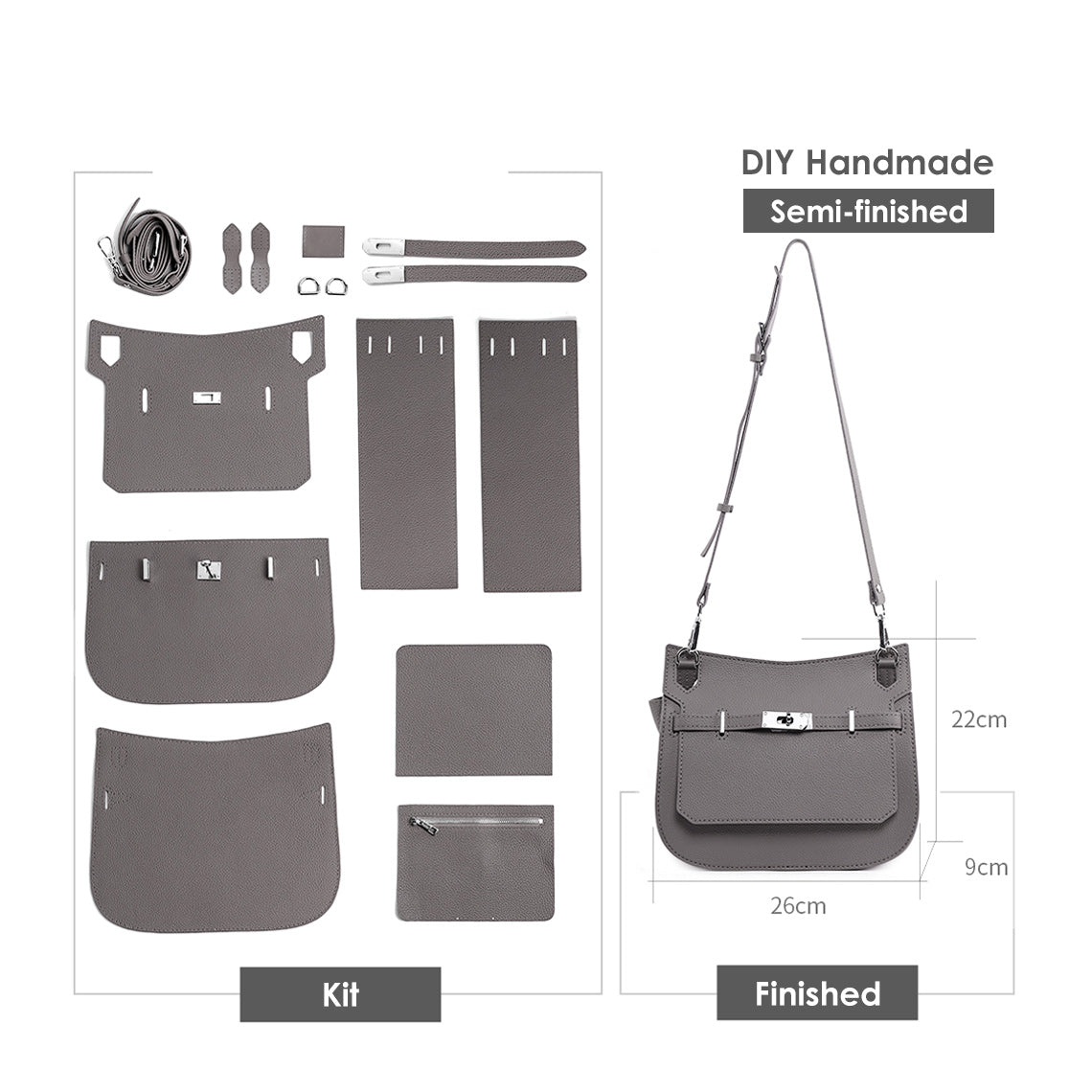 Jypsiere Bag DIY Leather Kit Handmade | DIY Crossbody Bag Kits - Wirkin™