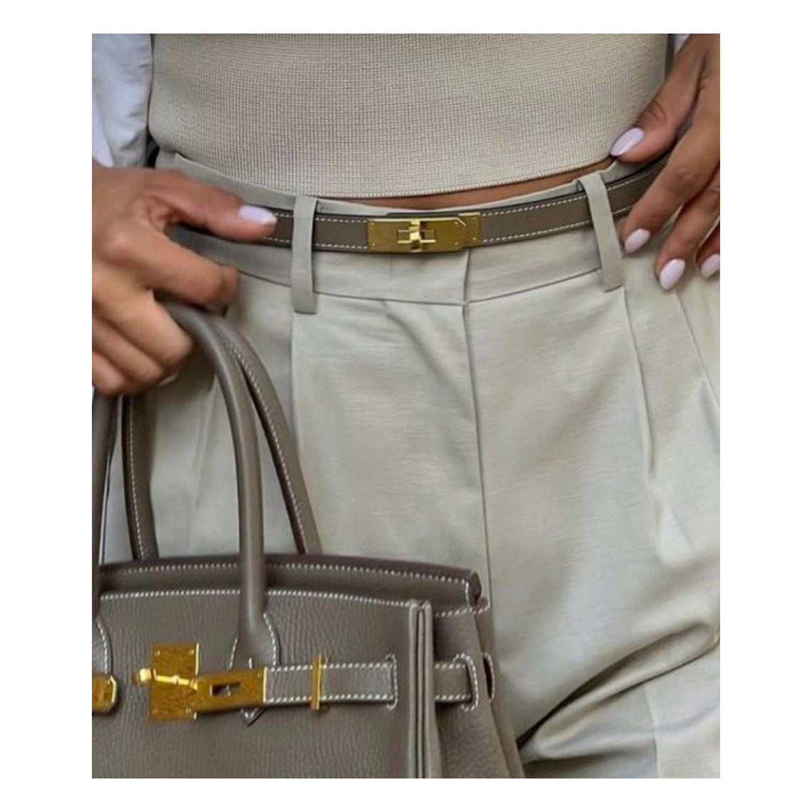 Kelly Pocket Belt | DIY Taupe Kelly Belt Leather Kit - Wirkin®