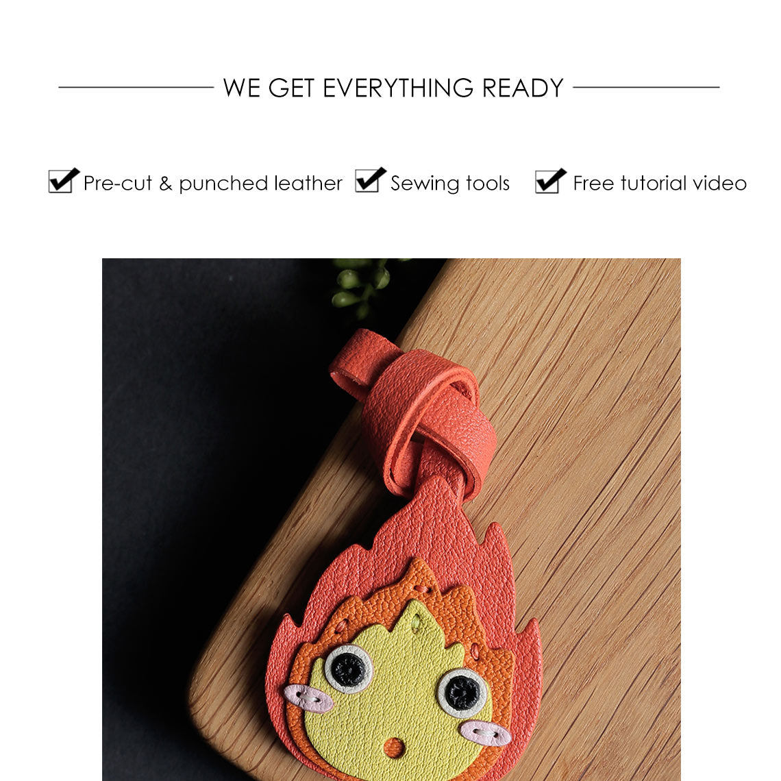 Wirkin® Sheep Leather Anime Calcifer Charm DIY Kits