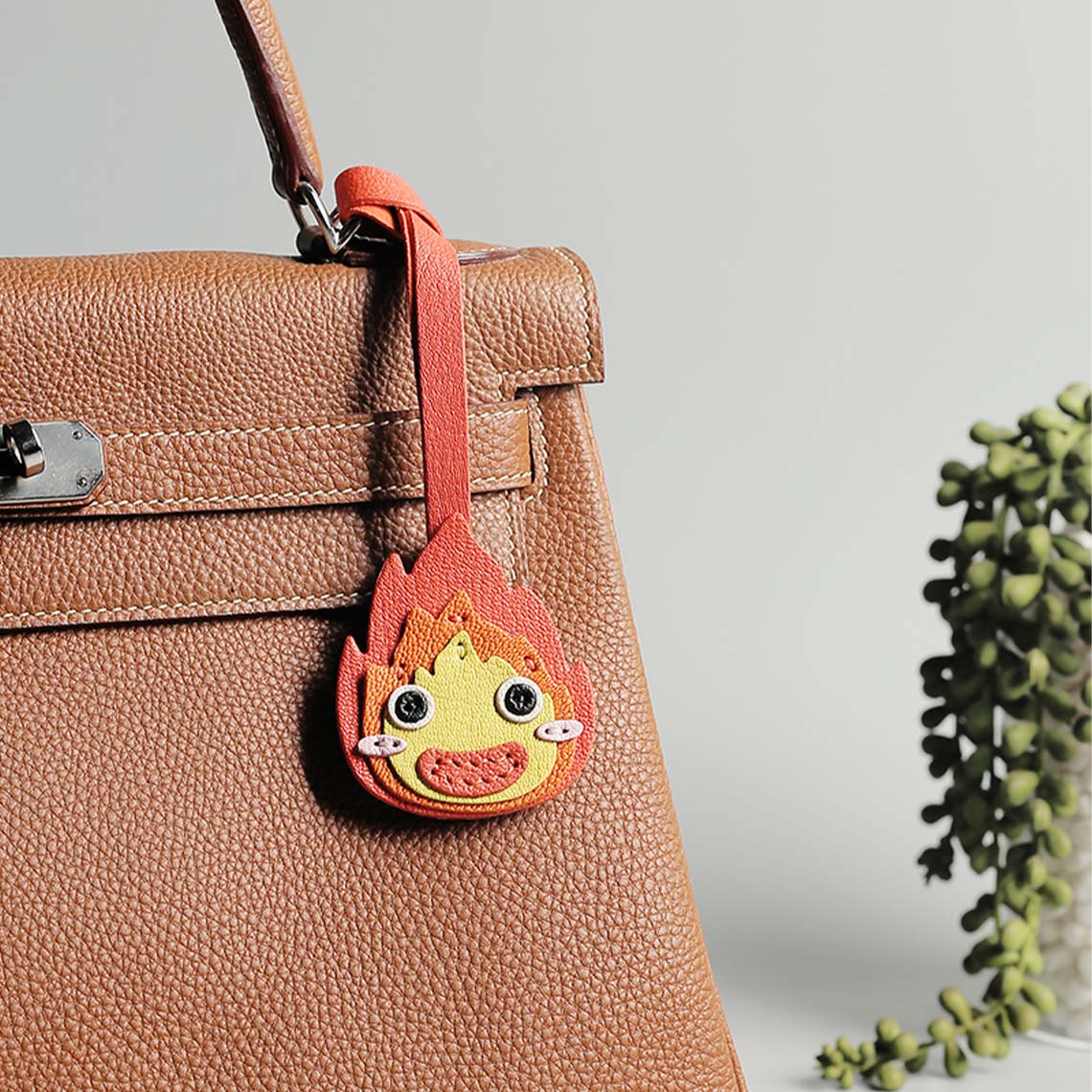 Anime Calcifer Design Leather Charm | Handmade Purse Charms - Wirkin®