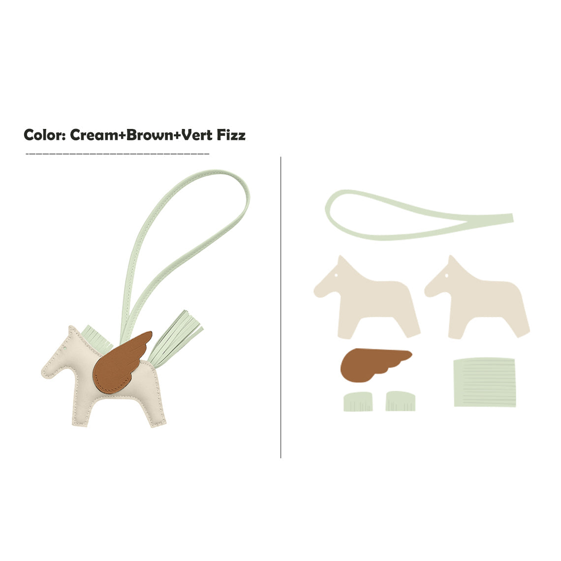Mixed Color Designer Horse Charm | Horse Charm Leather Making Kit - Wirkin®