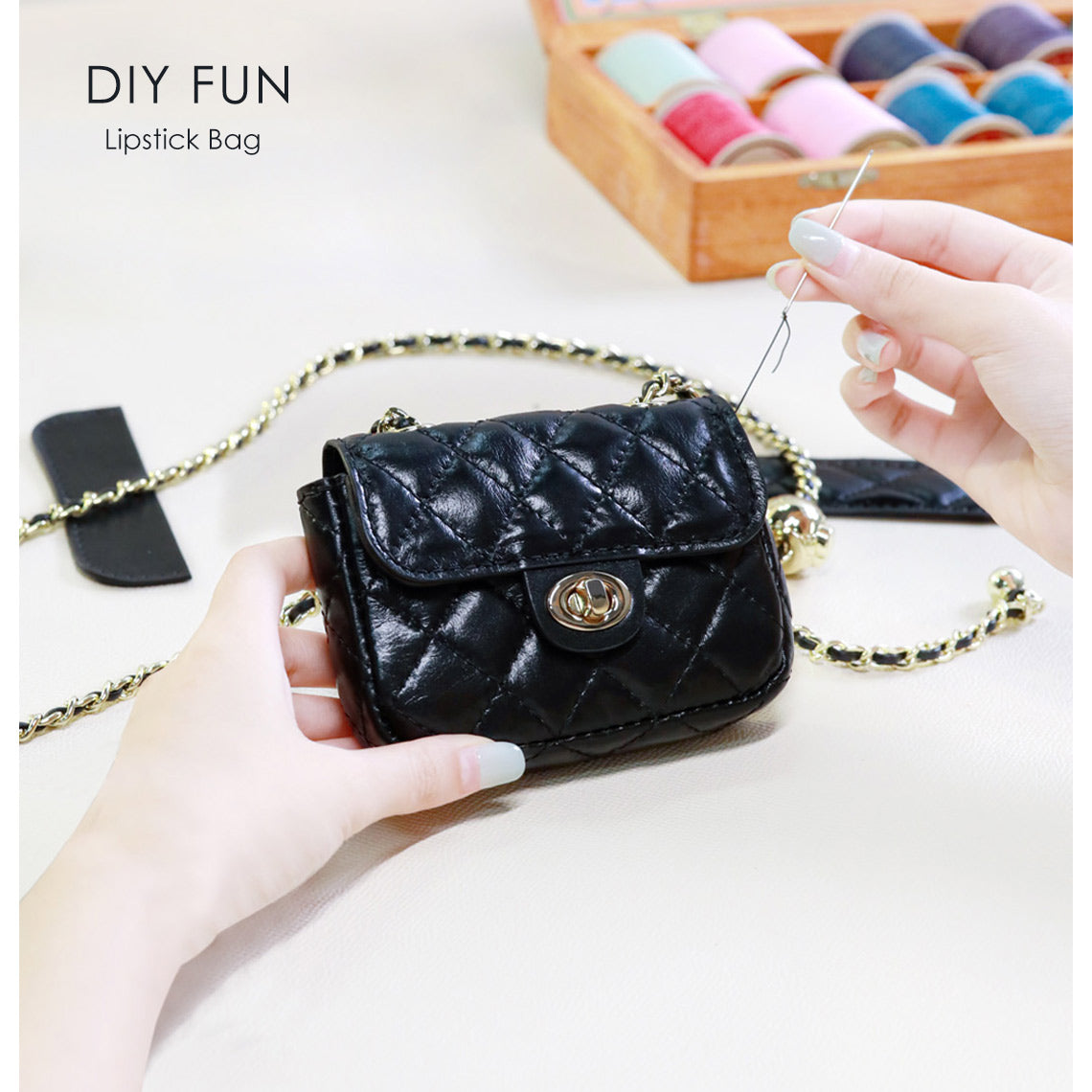 Sewing Leather Bag Kit | Mini Leather Bags Lipsticks Bag - Wirkin®