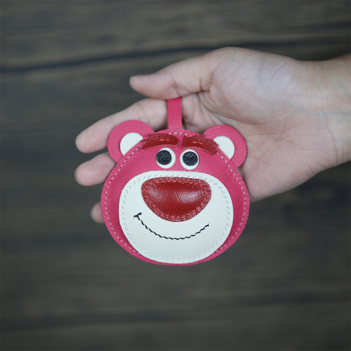 Anime Pink Bear Lotso Leather Bag Charm | Keychain DIY Kits for Beginners - Wirkin™