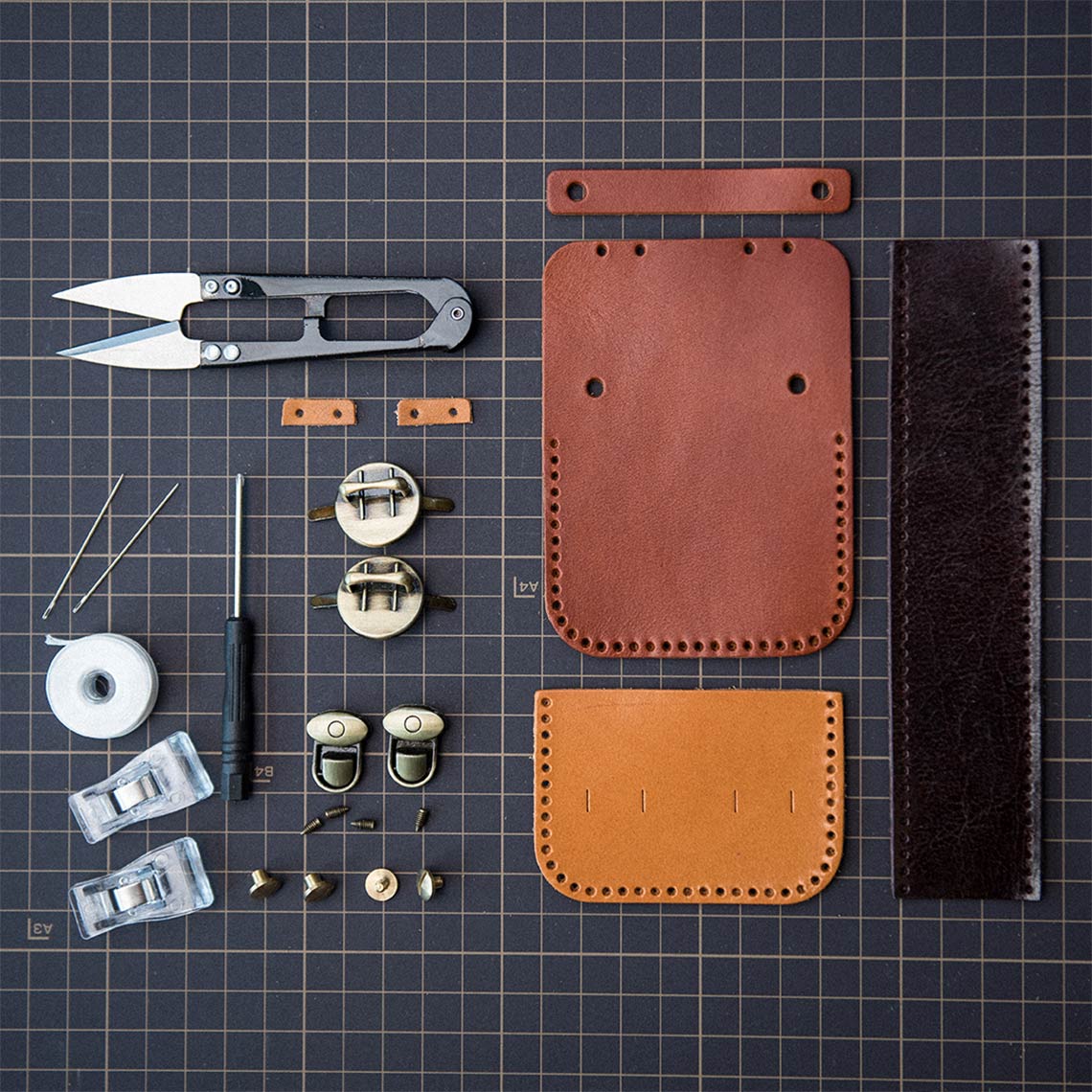 Wirkin® Full Grain Leather Mini Satchel DIY Kit