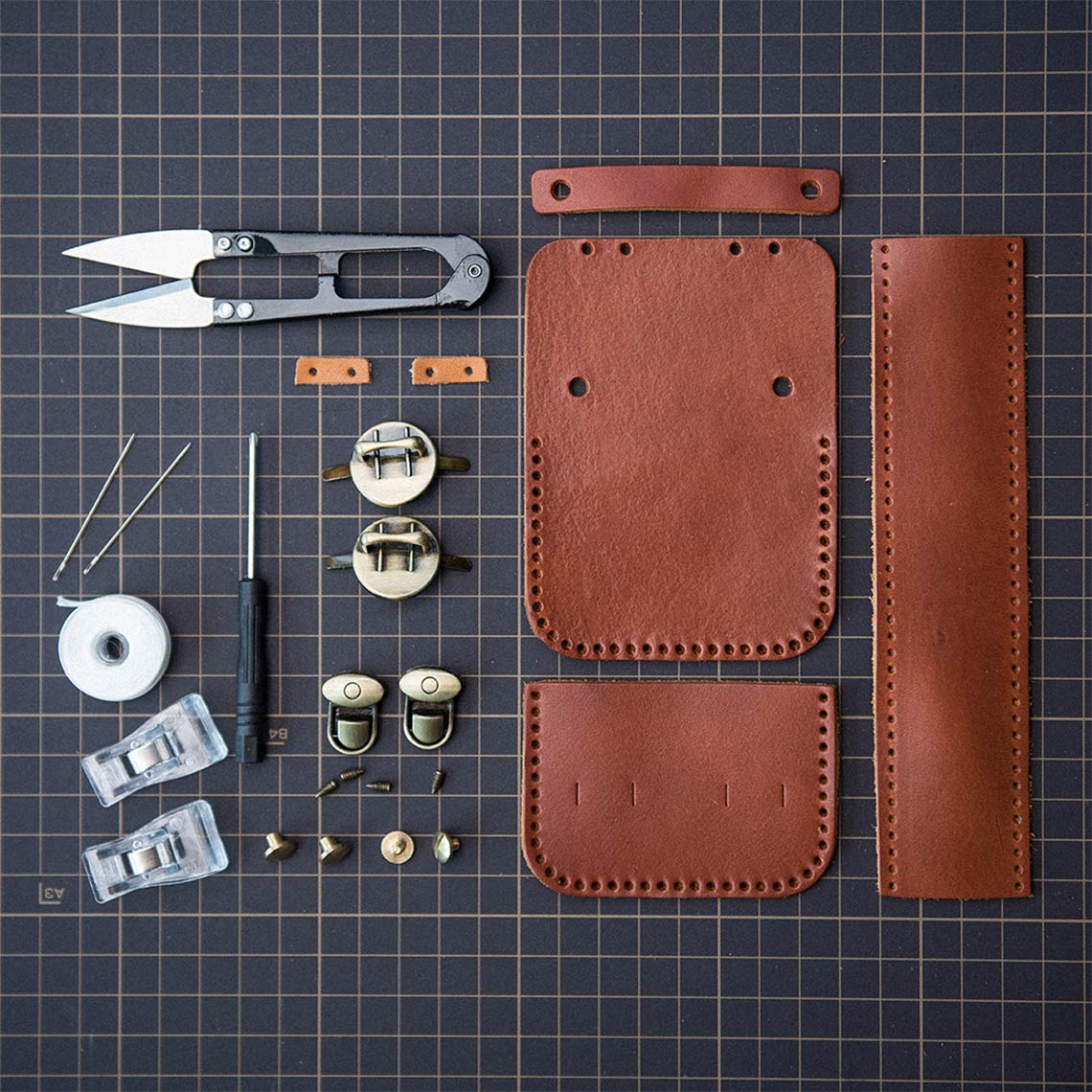 Wirkin® Full Grain Leather Mini Satchel DIY Kit