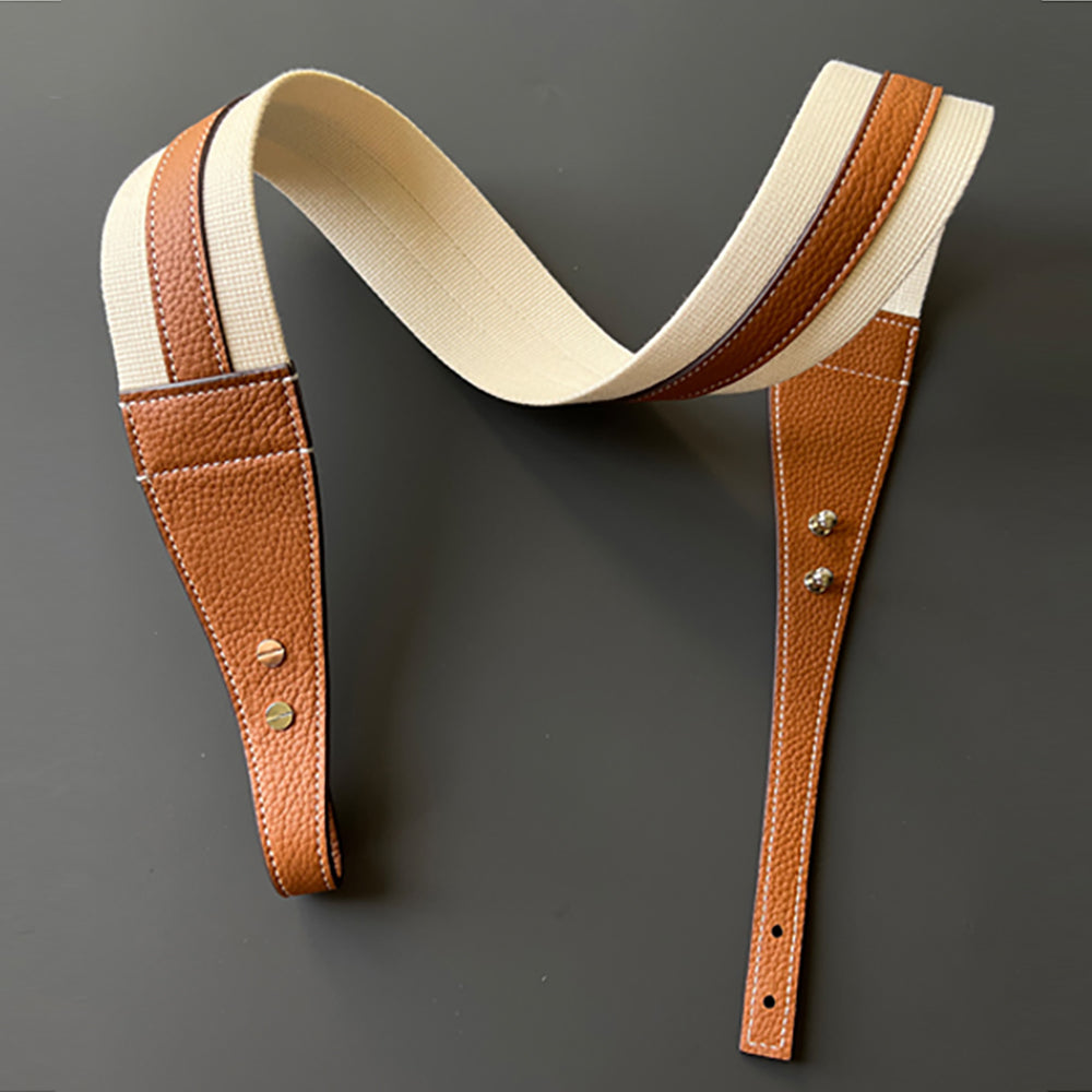 Canvas & Leather Wide Shoulder Strap for Kelly Bag, Adjustable Crossbody Strap, Casual Bag Accessory