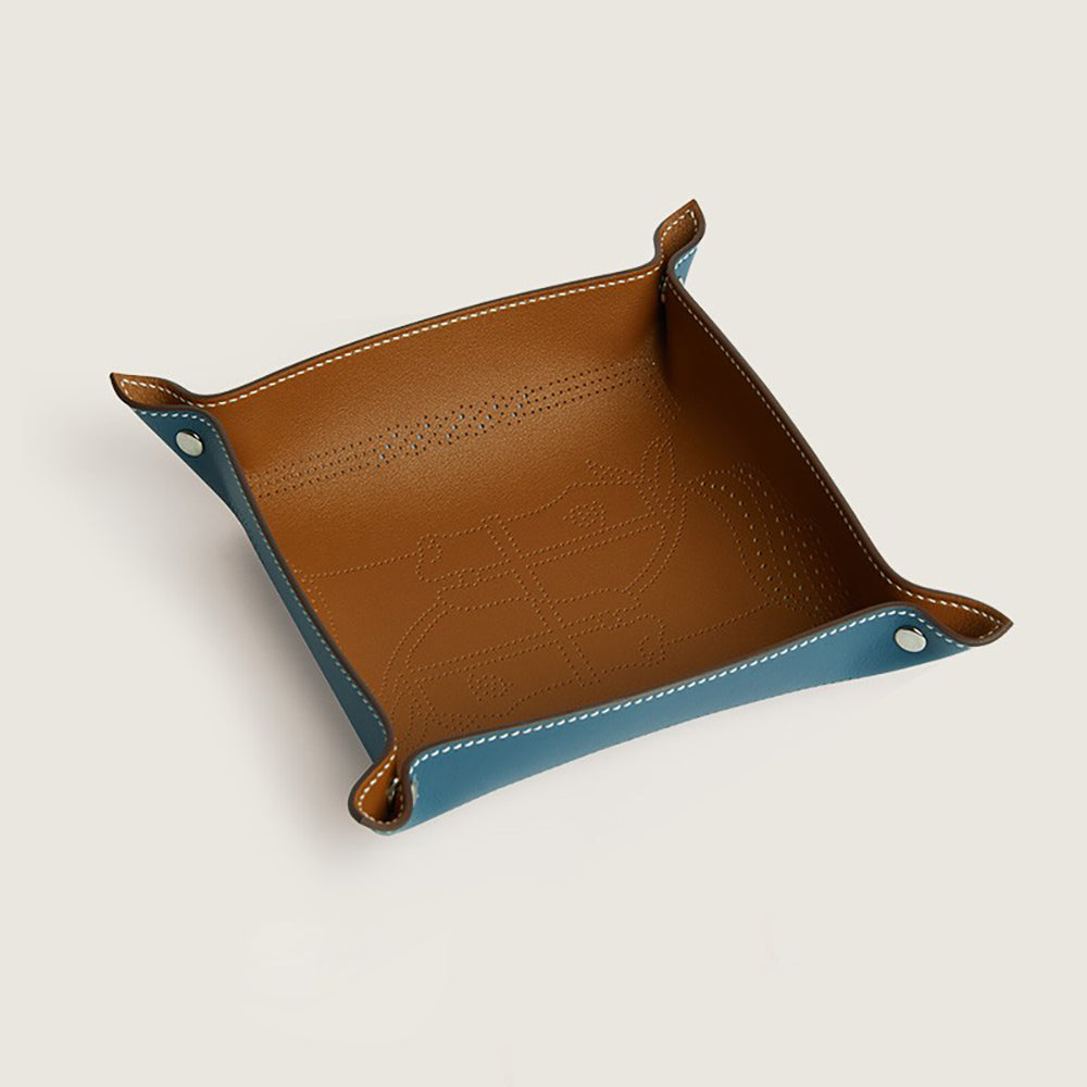Genuine Leather Catchall Tray – Luxury Valet Tray for Entryway, Desk, or Nightstand – Decorative Storage for Keys, Jewelry & Small Essentials