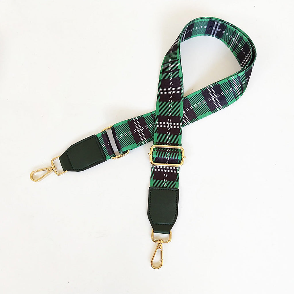 Adjustable Canvas Shoulder Strap for Crossbody Bags – Plaid Stripe Design, Versatile and Durable