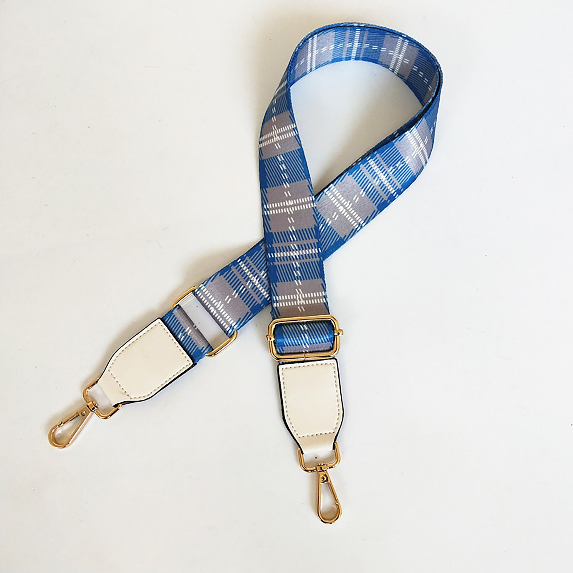 Adjustable Canvas Shoulder Strap for Crossbody Bags – Plaid Stripe Design, Versatile and Durable