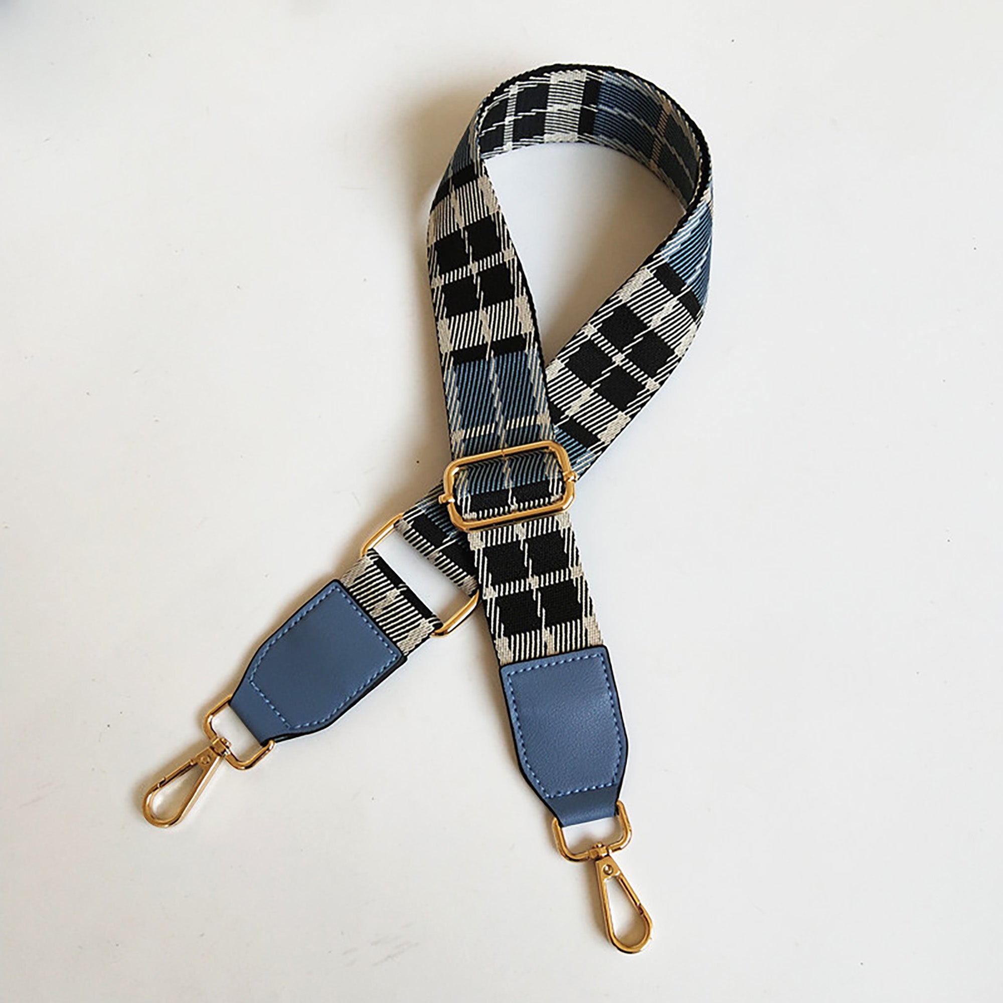 Adjustable Canvas Shoulder Strap for Crossbody Bags – Plaid Stripe Design, Versatile and Durable