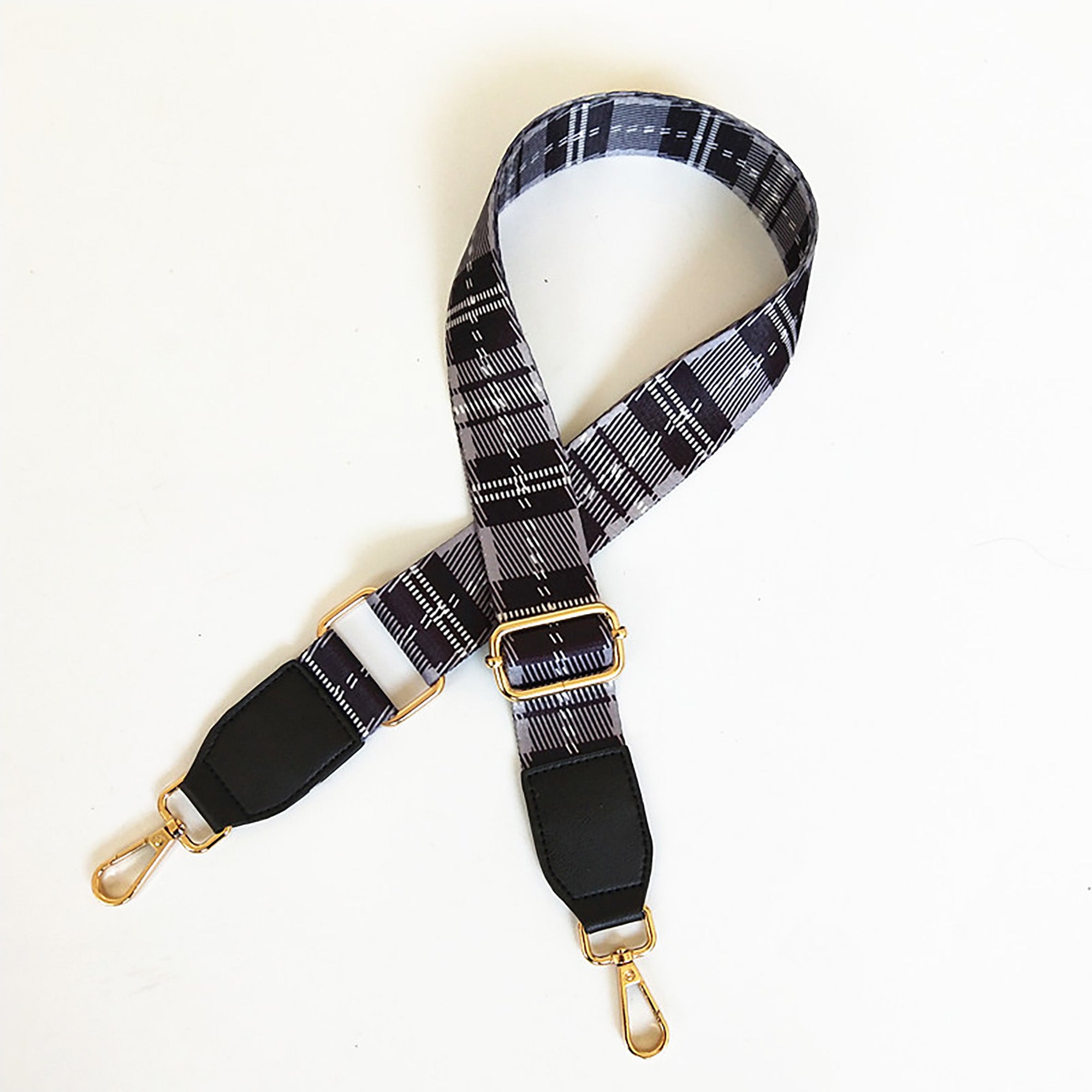 Adjustable Canvas Shoulder Strap for Crossbody Bags – Plaid Stripe Design, Versatile and Durable