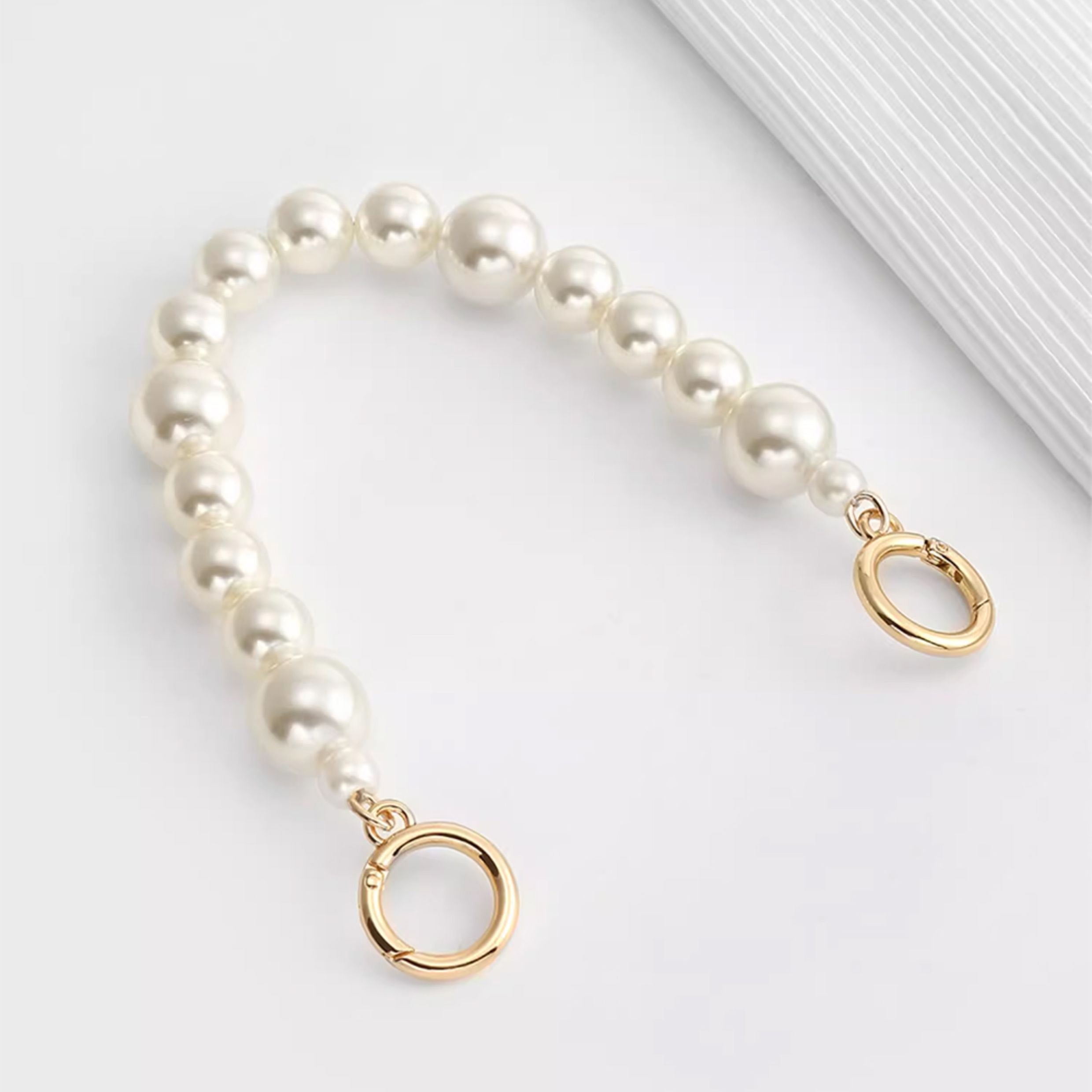 Handcrafted Pearl Bag Chain for Evelyn 16 – 1.8cm Wide Strap, Luxury Handmade Accessory
