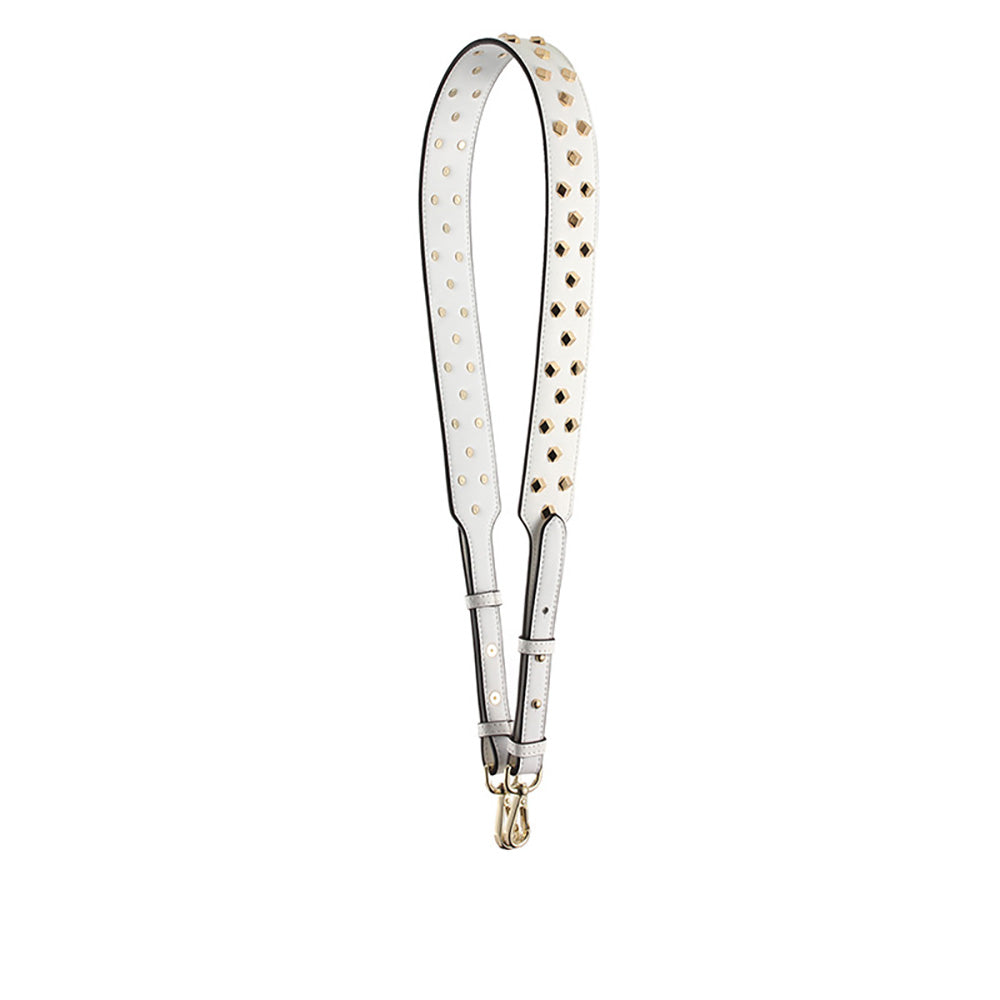 Adjustable Wide Leather Replacement Strap with Diamond Studs for Women's Bags – Crossbody & Shoulder Strap