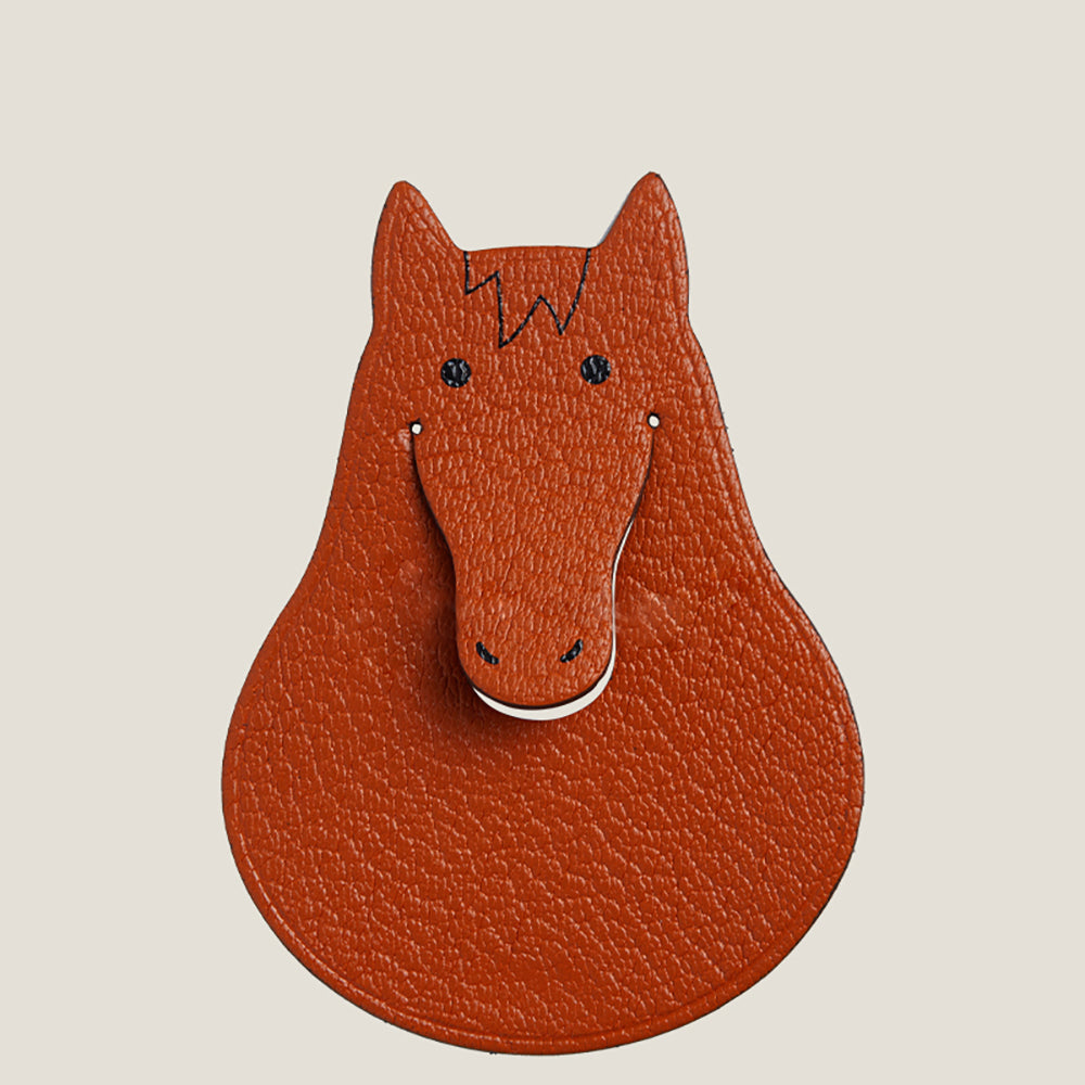 Creative Cute Animal Leather Bag Charm – Handmade Real Leather Charm – Fun Animal Pendant for Bags or Clothes
