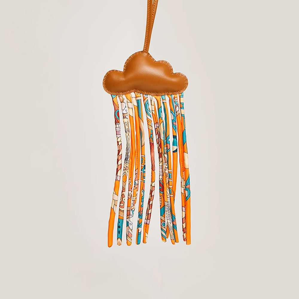 Handmade Cloud-Shaped Leather Bag Charm – Premium Genuine Leather, Unique Handcrafted Keychain Accessory