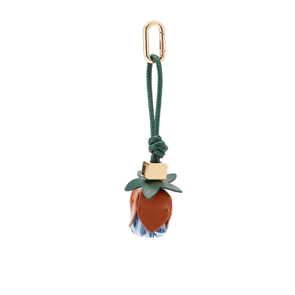 Handcrafted Genuine Leather Flower Pendant – Elegant Fashion Bag Charm for Women